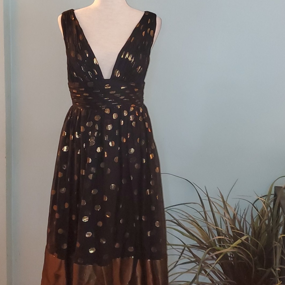 Marchesa Notte Black/Metallic Dress